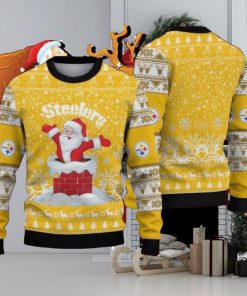 NFL Pittsburgh SteelSan Francisco 49ers Santa Funny Ugly Christmas Sweater Yarn