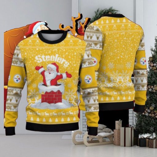 NFL Pittsburgh SteelSan Francisco 49ers Santa Funny Ugly Christmas Sweater Yarn