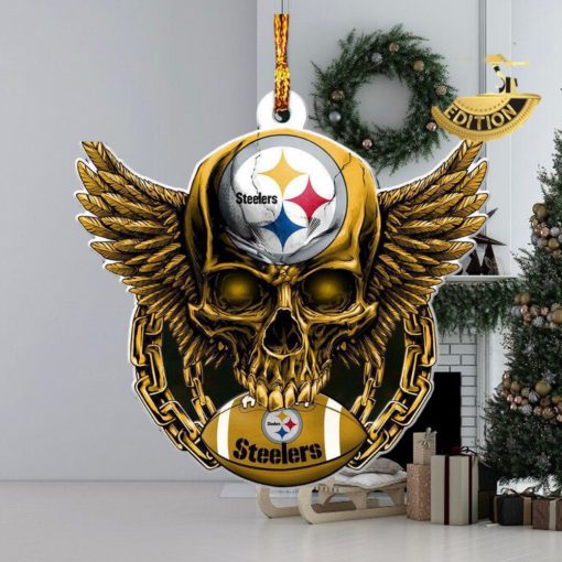 NFL Pittsburgh Steelers 2023 Holiday Gifts Xmas Skull Tree Decorations Ornament