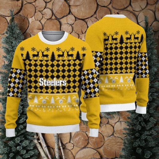 NFL Pittsburgh Steelers Christmas Pattern V3 Sport Christmas Ugly Sweater 3D