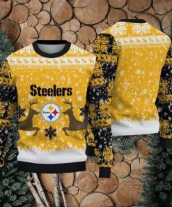 NFL Pittsburgh Steelers Christmas Reindeer V2 Sport Christmas Ugly Sweater 3D