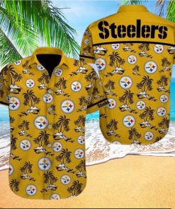 NFL Pittsburgh Steelers Football Hawaiian Graphic Print Short Sleeve Hawaiian Shirt