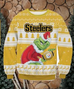 NFL Pittsburgh Steelers Grinch AOP Ugly Christmas Sweater Christmas Gift For Men And Women