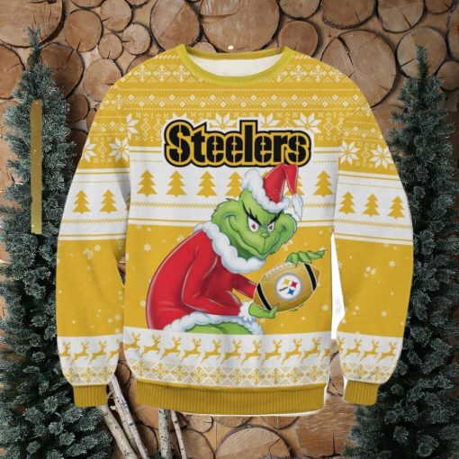 NFL Pittsburgh Steelers Grinch AOP Ugly Christmas Sweater Christmas Gift For Men And Women