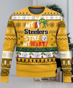 NFL Pittsburgh Steelers Grinch Hand My Steelers Stole My Heart Ugly Christmas Sweater