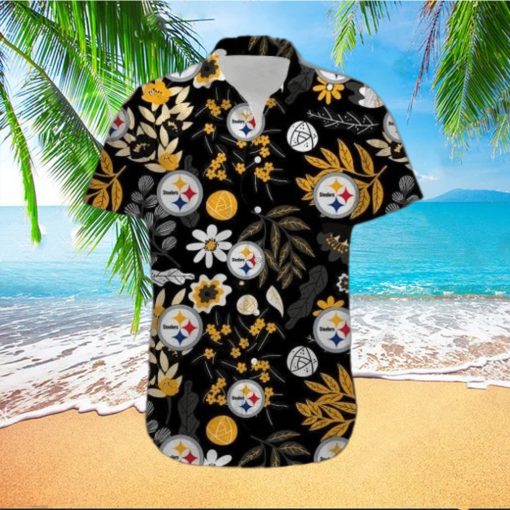 NFL Pittsburgh Steelers Hawaiian Shirt Football Casual Short Sleeve Button Shirt