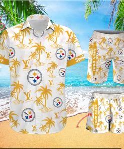 NFL Pittsburgh Steelers Louis Vuitton Logo Pattern Hawaiian Shirt & Shorts