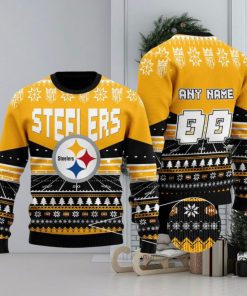 NFL Pittsburgh Steelers Rugby Stadium Ugly Christmas Custom Number And Name