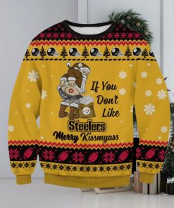 NFL Pittsburgh Steelers Santa Merrykissmyass Ugly Christmas Sweater