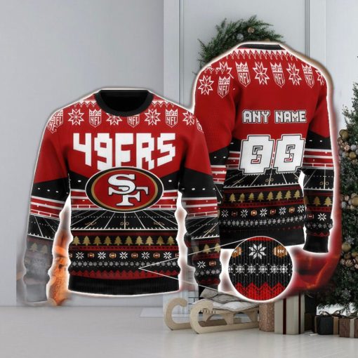 NFL San Francisco 49ers Custom Name And Number Christmas Gift For Fans Ugly Christmas Sweater