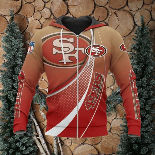 NFL San Francisco 49ers Free Style Design Zip Up Hoodie