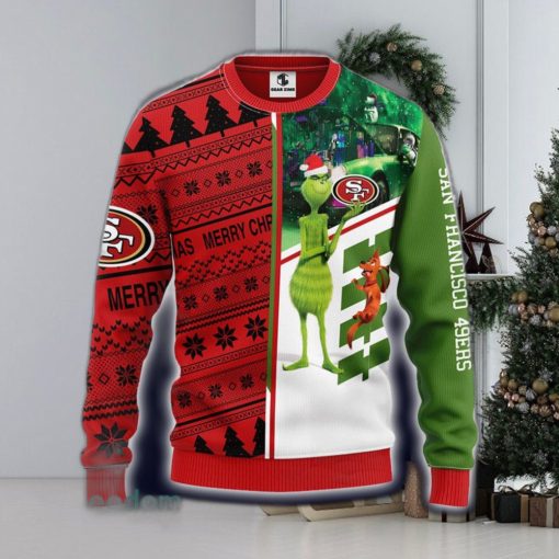 NFL San Francisco 49ers Grinch And Scooby Doo Funny Christmas Gift Ugly Christmas Sweater