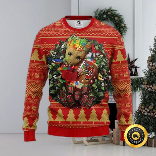 NFL San Francisco 49ers Groot Hug Christmas Ugly Sweater