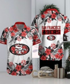 NFL San Francisco 49ers Hawaiian Shirt Hibiscus Flower Pattern, NFL Hawaiian Shirt