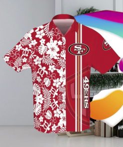NFL San Francisco 49ers Hawaiian Shirt Turtle And Flower Pattern, NFL Hawaiian Shirt
