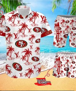 NFL San Francisco 49ers Louis Vuitton Logo Pattern Hawaiian Shirt & Shorts