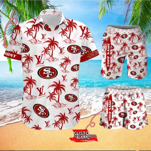 NFL San Francisco 49ers Louis Vuitton Logo Pattern Hawaiian Shirt & Shorts