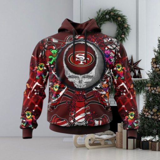 NFL San Francisco 49ers Mix Grateful Dead, Personalized Name & Number Specialized Concepts Kits 3D Hoodie