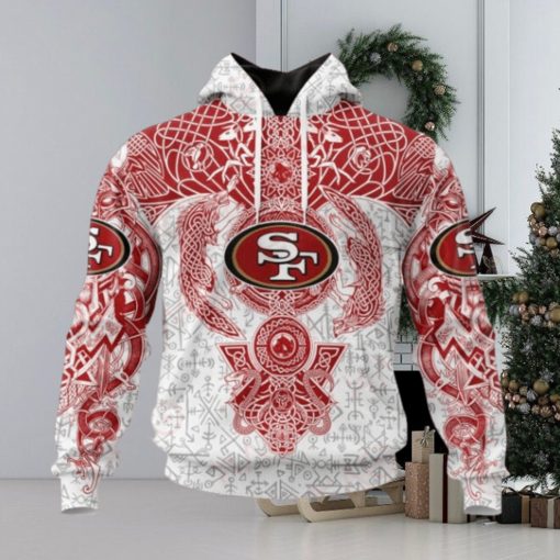 NFL San Francisco 49ers Norse Viking Symbols 3D Hoodie