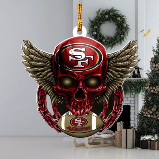 NFL San Francisco 49ers Xmas Skull 2023 Holiday Gifts Christmas Tree Decorations Ornament