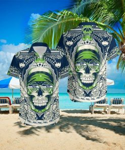 NFL Seattle Seahawks Embrace Game Day Island Skull Hawaiian Shirt Gift Halloween