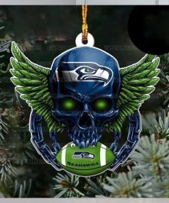 NFL Seattle Seahawks Football Skull Logo Unique 2023 Christmas Ornament