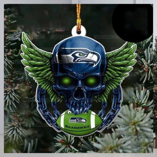 NFL Seattle Seahawks Football Skull Logo Unique 2023 Christmas Ornament