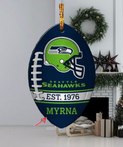 NFL Seattle Seahawks Football Xmas Custom Name Tree Decorations Ornament