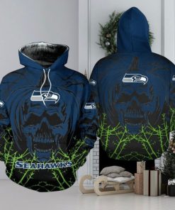 NFL Seattle Seahawks Halloween Skull Pumpkin Pullover Hoodie