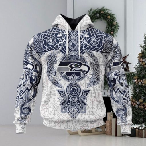 NFL Seattle Seahawks Norse Viking Symbols 3D Hoodie