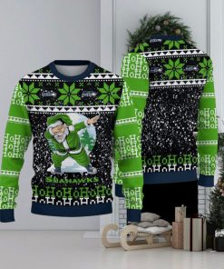 NFL Seattle Seahawks Santa Claus Ho Ho Ho Show Team Spirit Ugly Christmas Wool Knitted Swea