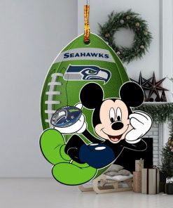 NFL Seattle Seahawks Xmas Mickey Mouse Custom Name Christmas Tree Decorations Ornament