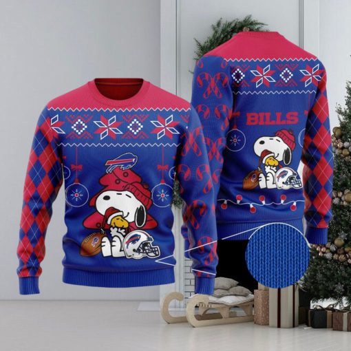 NFL Snoopy And Woodstock Buffalo Bills Christmas Ugly Wool Knitted Sweater