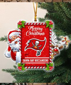 NFL Tampa Bay Buccaneers Santa And Reindeer Custom Shaped Ornament