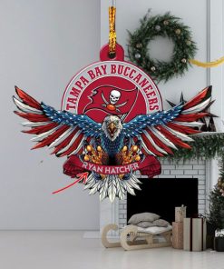 NFL Tampa Bay Buccaneers Xmas American US Eagle Custom Name Ornament