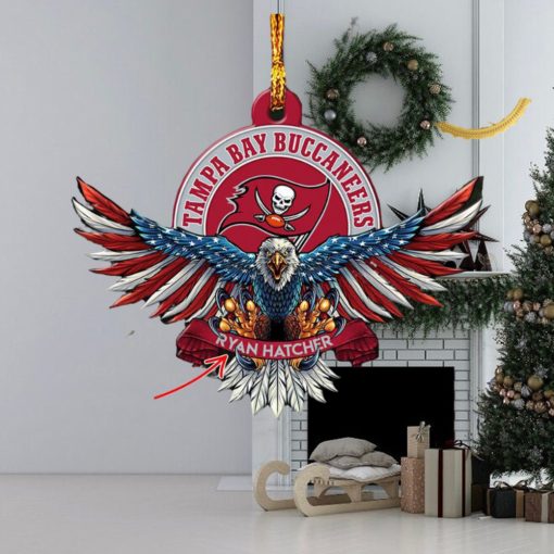 NFL Tampa Bay Buccaneers Xmas American US Eagle Custom Name Ornament