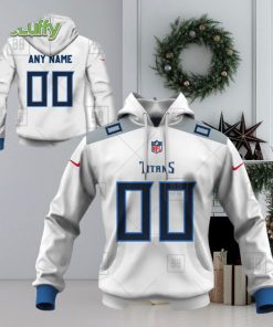 NFL Tennessee Titans Custom Name Number White Road Jersey Pullover Hoodie