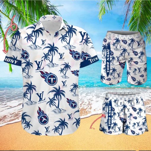 NFL Tennessee Titans Louis Vuitton Logo Pattern Hawaiian Shirt & Shorts