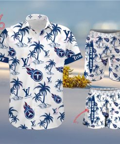 NFL Tennessee Titans Louis Vuitton Logo Pattern Hawaiian Shirt & Shorts