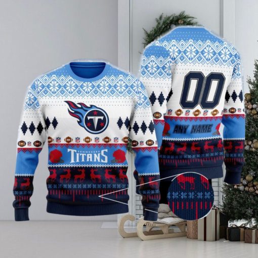 NFL Tennessee Titans Playing Field Ugly Christmas Custom Number And Name