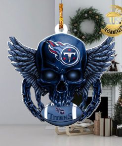 NFL Tennessee Titans Skull 2023 Holiday Xmas Ornament Christmas Gift For Fans