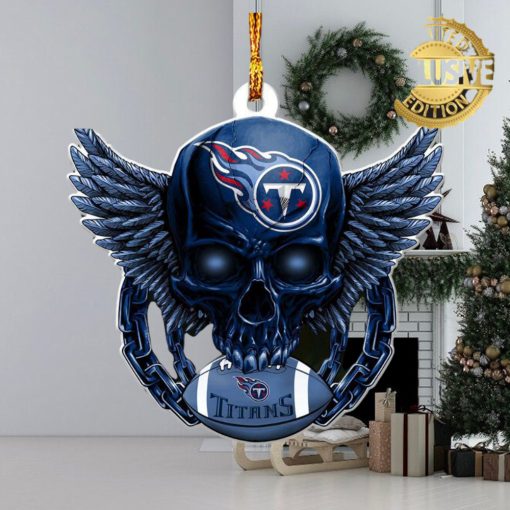 NFL Tennessee Titans Skull 2023 Holiday Xmas Ornament Christmas Gift For Fans