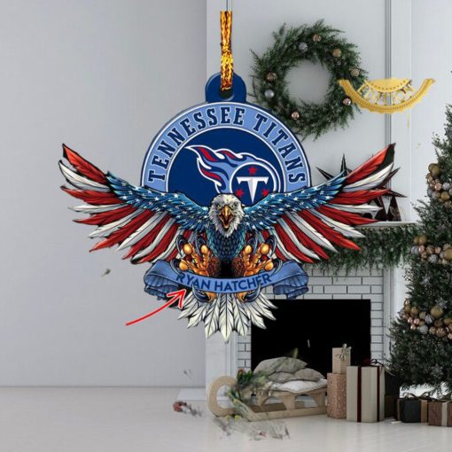 NFL Tennessee Titans Xmas American US Eagle Custom Name Ornament