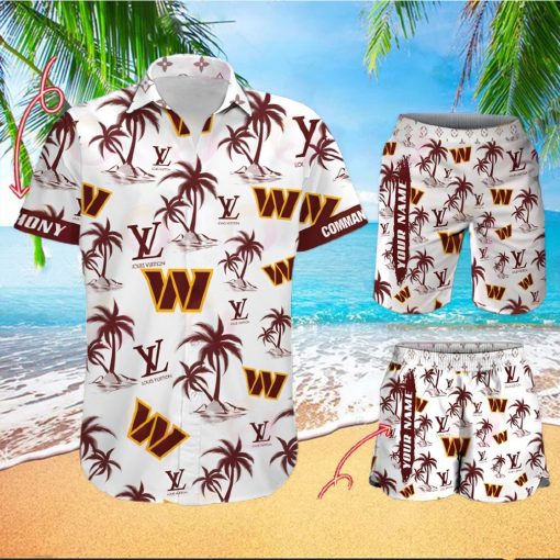 NFL Washington Commanders Louis Vuitton Logo Pattern Hawaiian Shirt & Shorts