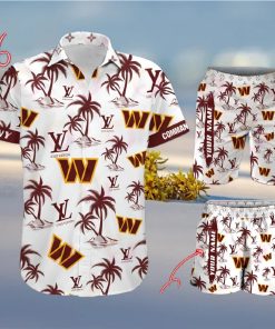 NFL Washington Commanders Louis Vuitton Logo Pattern Hawaiian Shirt & Shorts