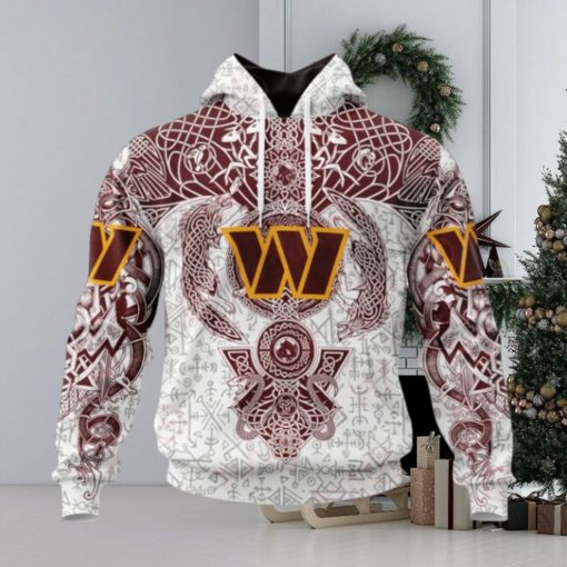 NFL Washington Commanders Norse Viking Symbols 3D Hoodie