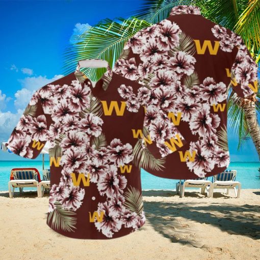 NFL Washington Football Team Hibiscus Flower 3D Hawaiian Shirt For Fans Gift