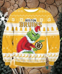 NHL Boston Bruins Grinch AOP Ugly Christmas Sweater Christmas Gift For Men And Women