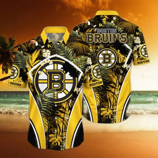 NHL Boston Bruins Hawaiian Shirt Palm Leaves Pattern Best Beach Gift