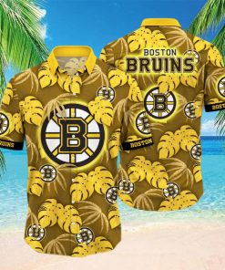 NHL Boston Bruins Hawaiian Shirt Palm Leaves Pattern Summer Beach Gift